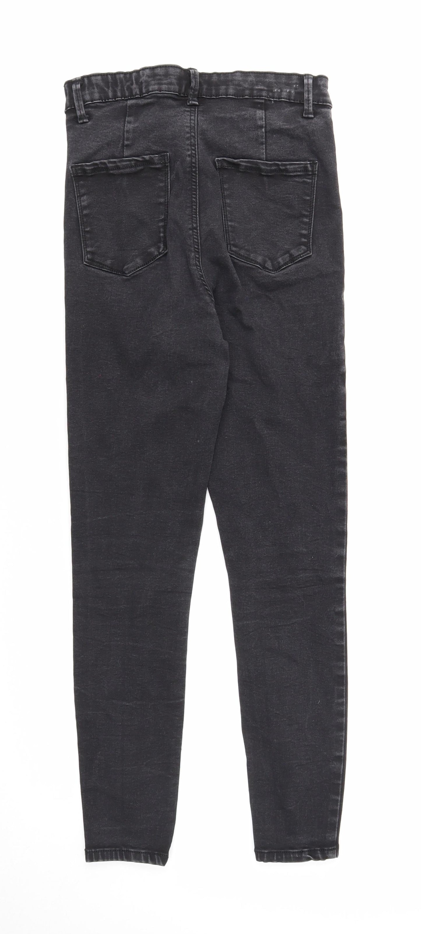 Denim & Co. Womens Black Cotton Skinny Jeans Size 14 Regular Zip