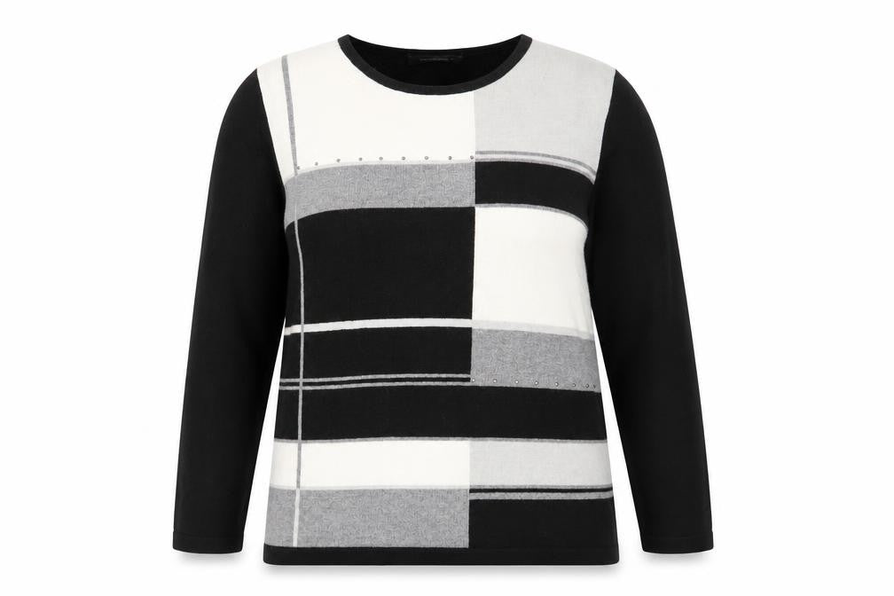 GolleHaug Womens Black Round Neck Modal Pullover Jumper Size 10