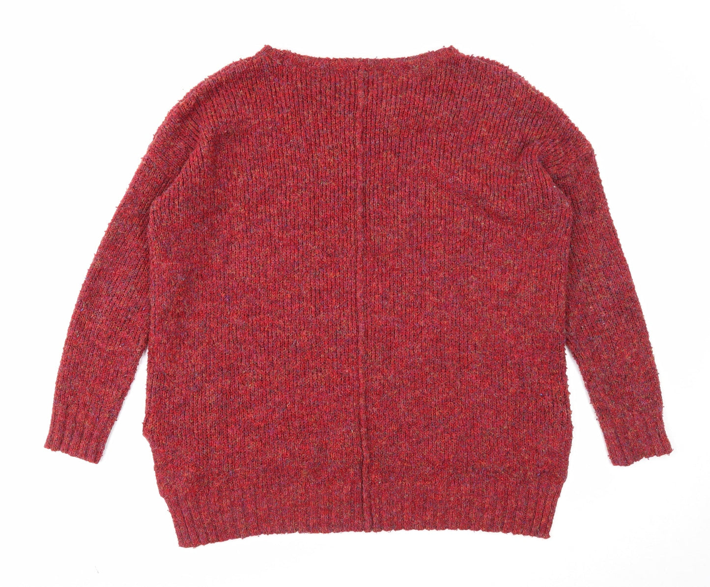 Marks and Spencer Womens Red Boat Neck Polyester Pullover Jumper Size M