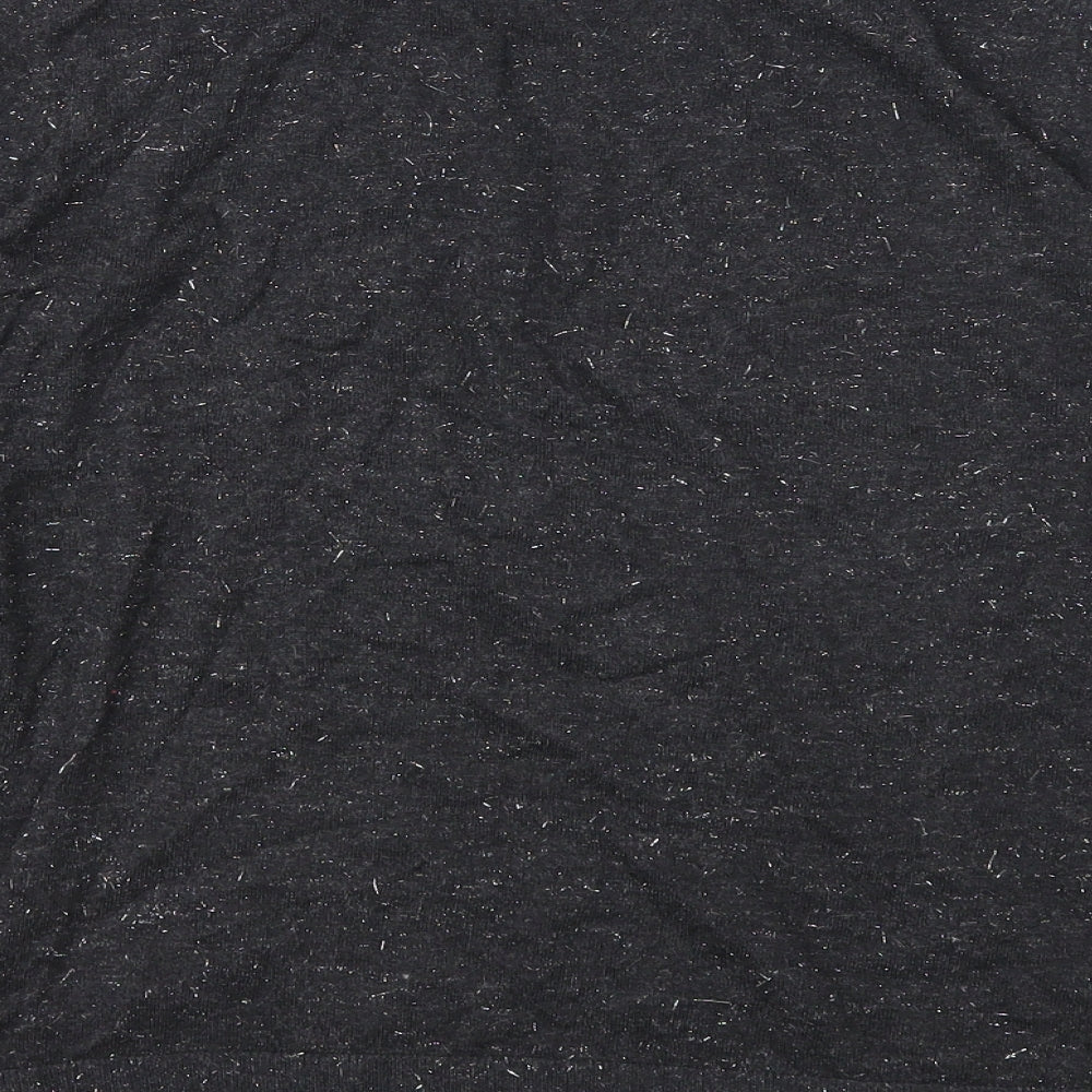 Preworn Womens Black Boat Neck Cotton Pullover Jumper Size 10