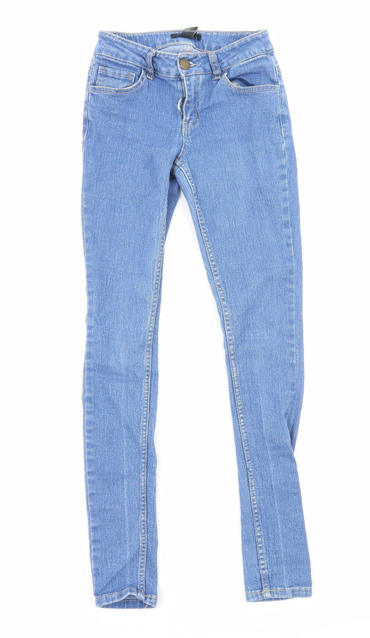 FOREVER 21 Womens Blue Cotton Skinny Jeans Size 4 Regular Zip