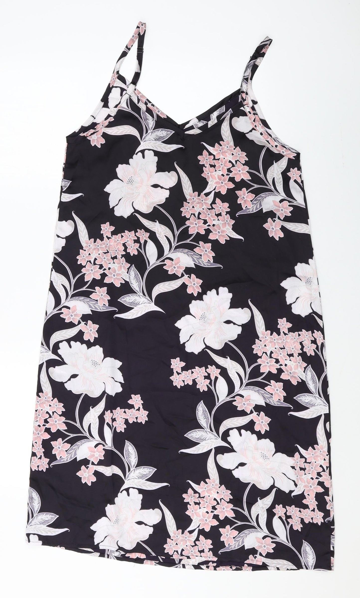 NEXT Womens Multicoloured Floral Polyester Slip Dress Size 10 V-Neck Pullover