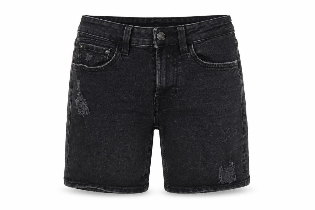 Bershka Womens Black Cotton Skimmer Shorts Size XS L8 in Regular Button - Distressed