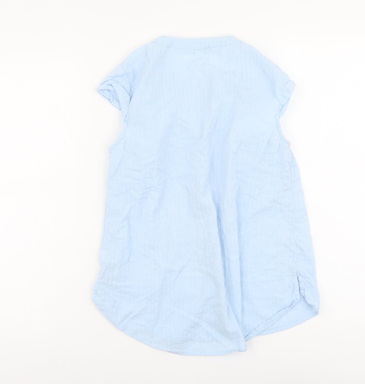 Monsoon Womens Blue Cotton Basic Tank Size 8 Round Neck