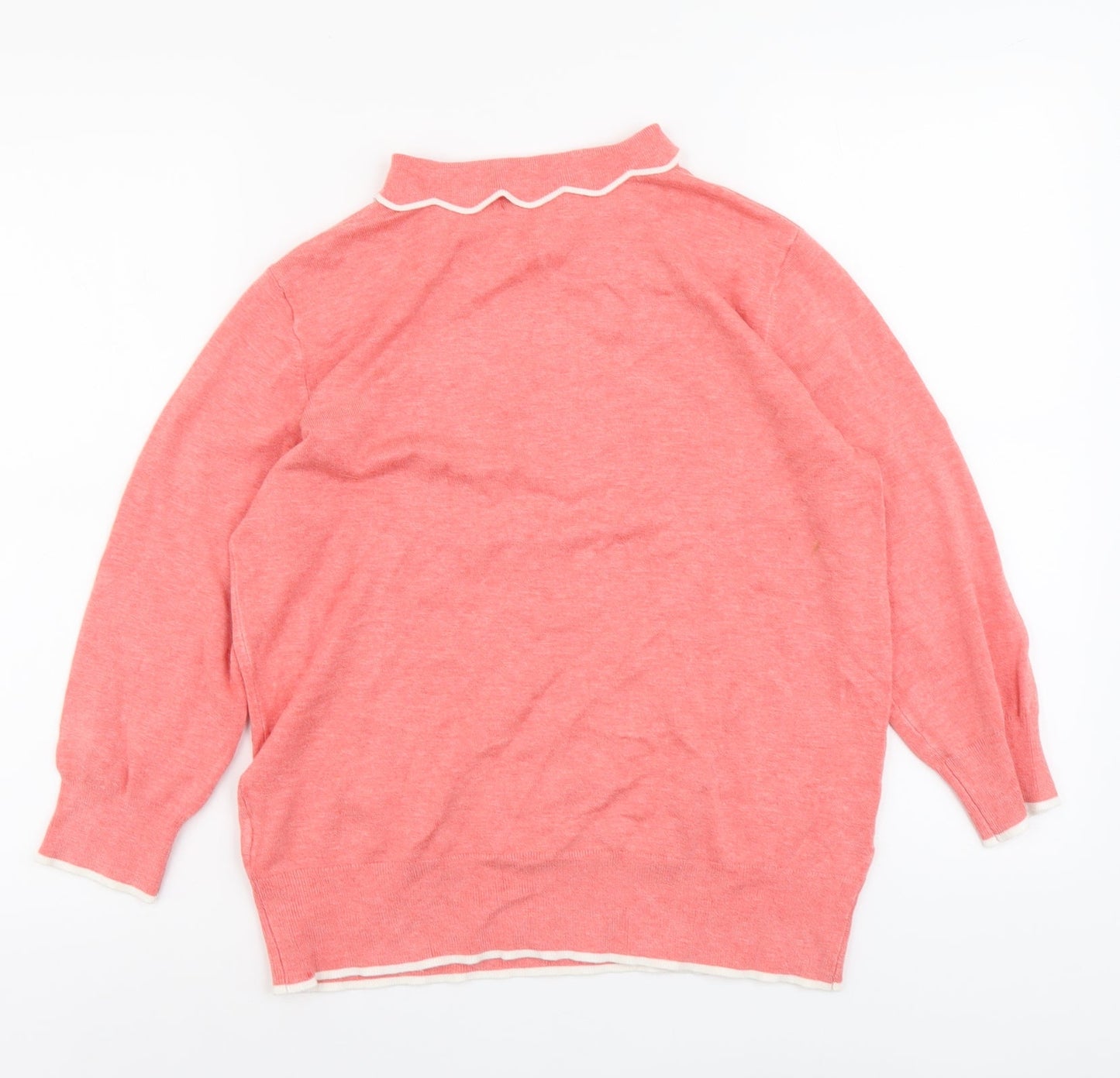 Papaya Womens Orange Collared Viscose Pullover Jumper Size 14