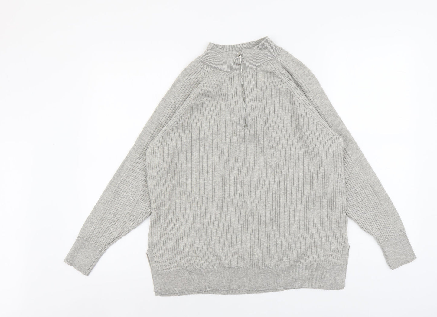 Marks and Spencer Womens Grey High Neck Viscose Pullover Jumper Size M
