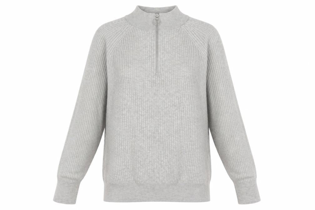 Marks and Spencer Womens Grey High Neck Viscose Pullover Jumper Size M
