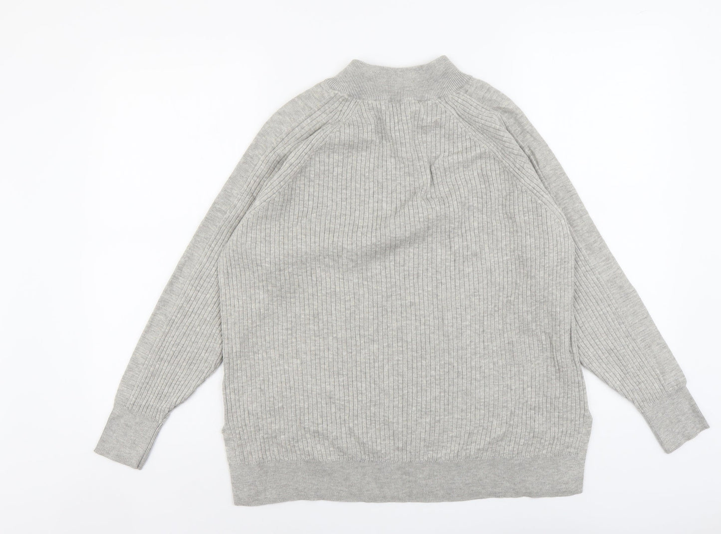 Marks and Spencer Womens Grey High Neck Viscose Pullover Jumper Size M