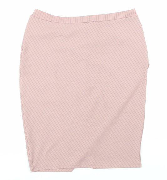 Innocence Womens Pink Polyester Straight & Pencil Skirt Size 14 Hook & Loop