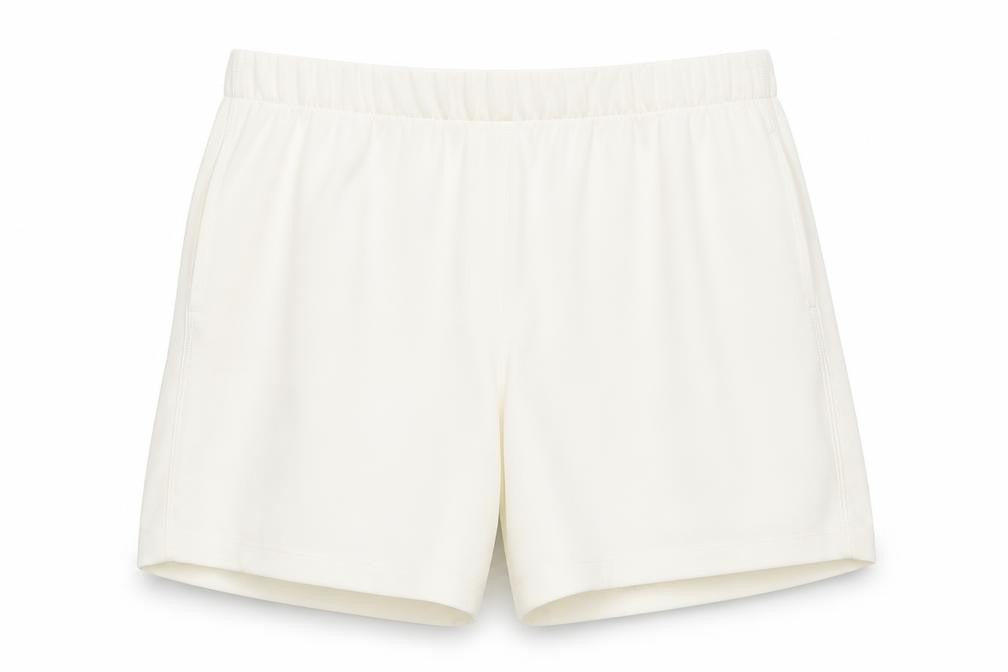 Marks and Spencer Womens Ivory Polyester Sweat Shorts Size 24 Regular Pull On