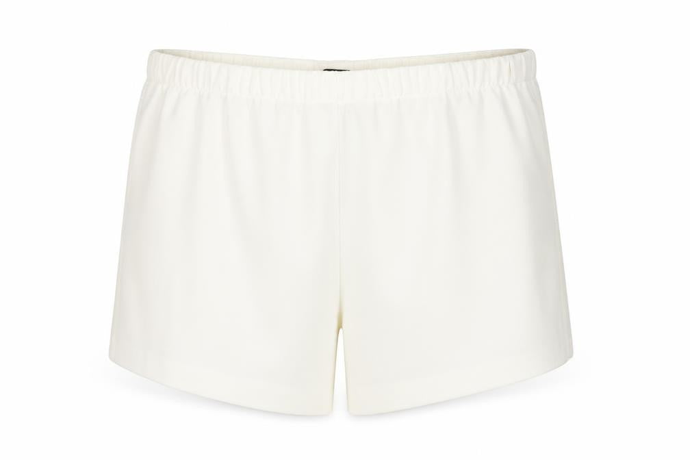 Marks and Spencer Womens Ivory Polyester Sweat Shorts Size 20 Regular Pull On