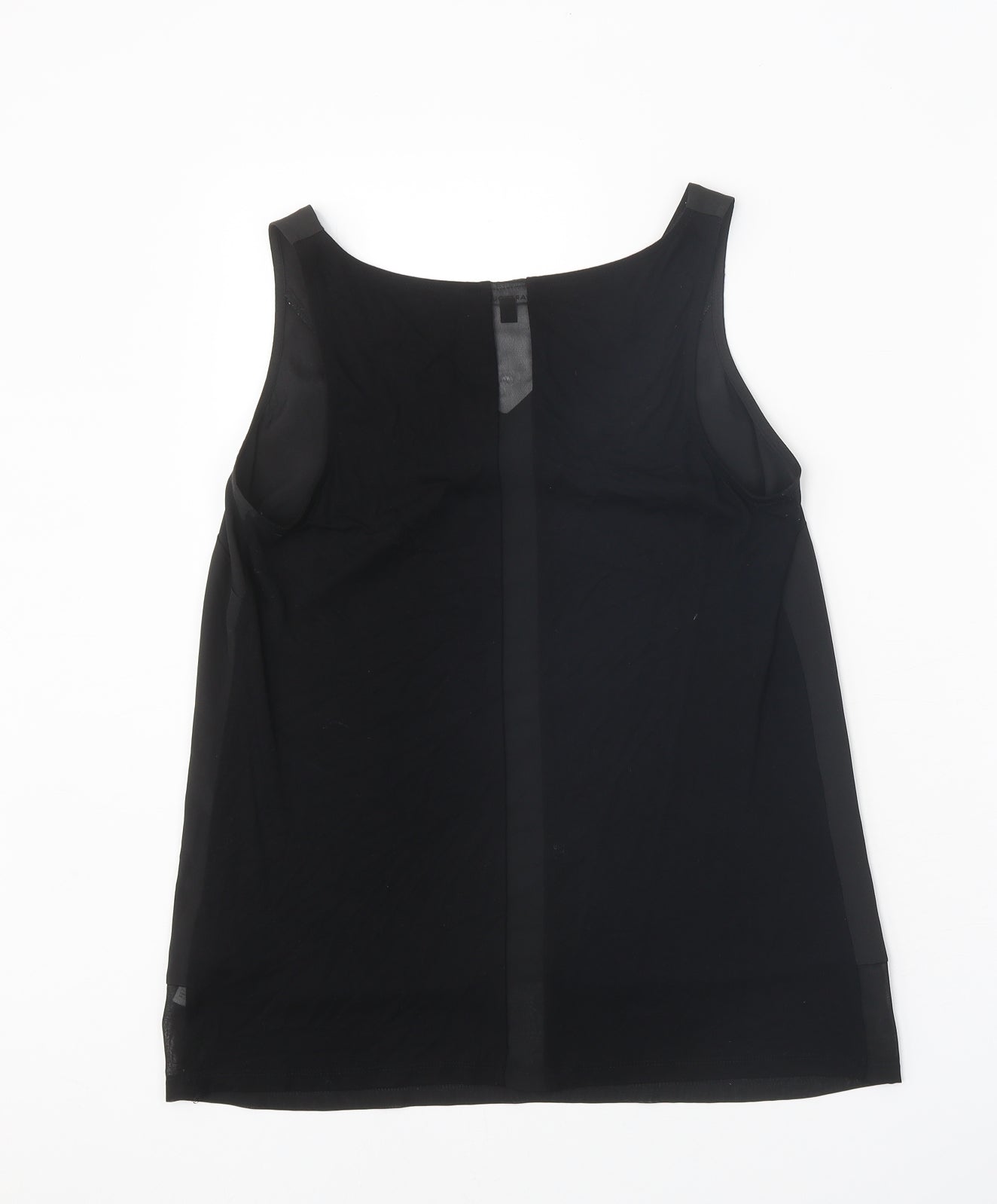 Warehouse Womens Black Polyester Basic Tank Size 12 V-Neck