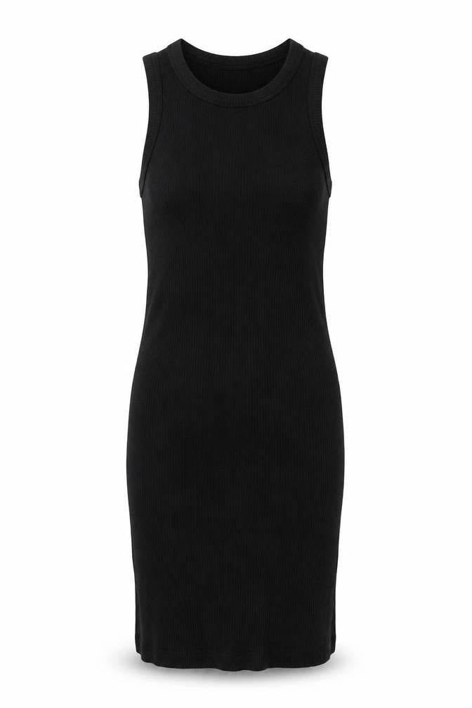Brave Person Womens Black Cotton Tank Dress Size S Round Neck Pullover - Ribbed