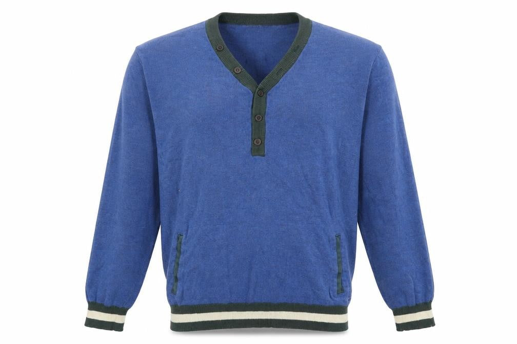 BDG Mens Blue V-Neck Acrylic Pullover Jumper Size M Long Sleeve
