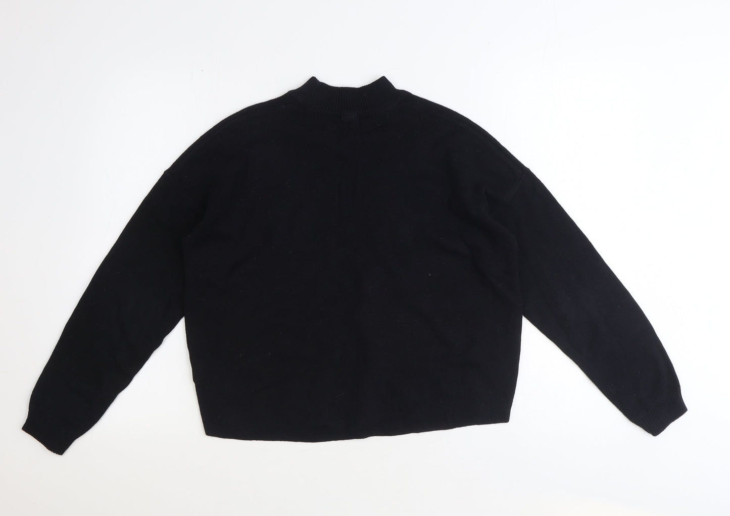 Divided Womens Black Round Neck Polyester Pullover Jumper Size XS - Cropped, Love