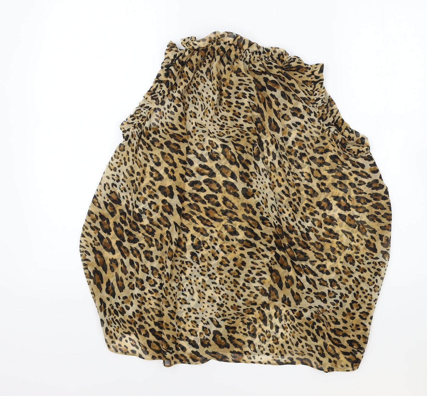 Rachel Zoe Womens Brown Animal Print Polyester Basic Tank Size S Round Neck - Leopard Print