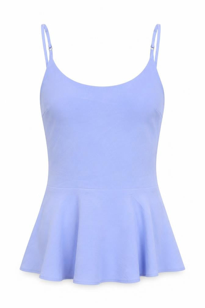 River Island Womens Blue Polyester Camisole Tank Size 6 Scoop Neck - Peplum