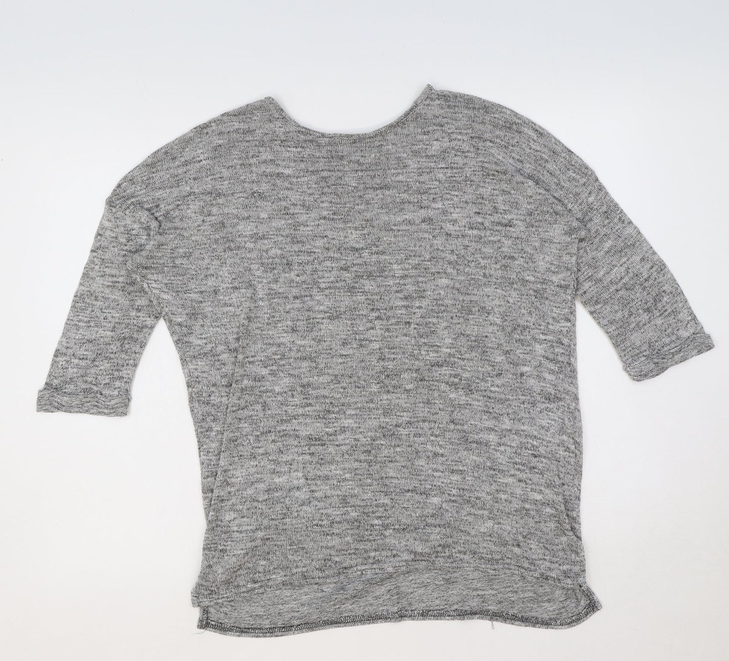 New Look Womens Grey Round Neck Viscose Pullover Jumper Size S