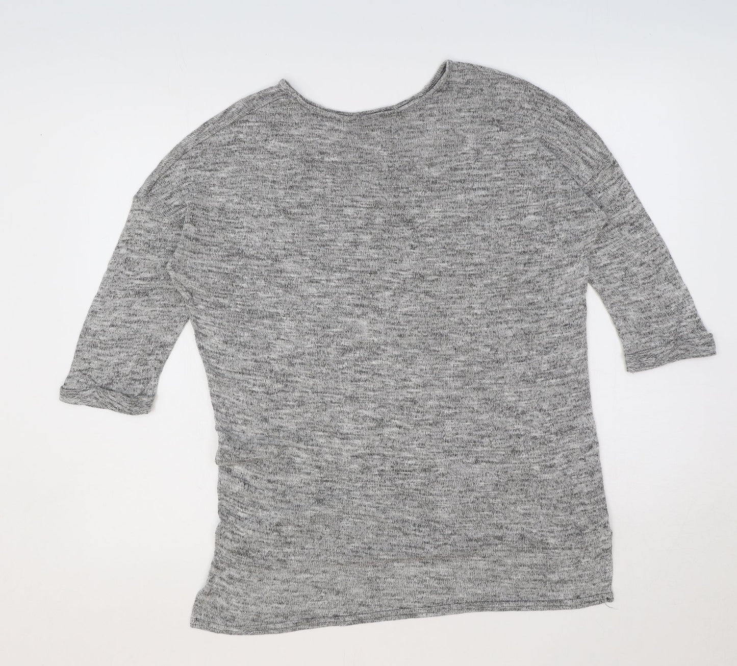 New Look Womens Grey Round Neck Viscose Pullover Jumper Size S