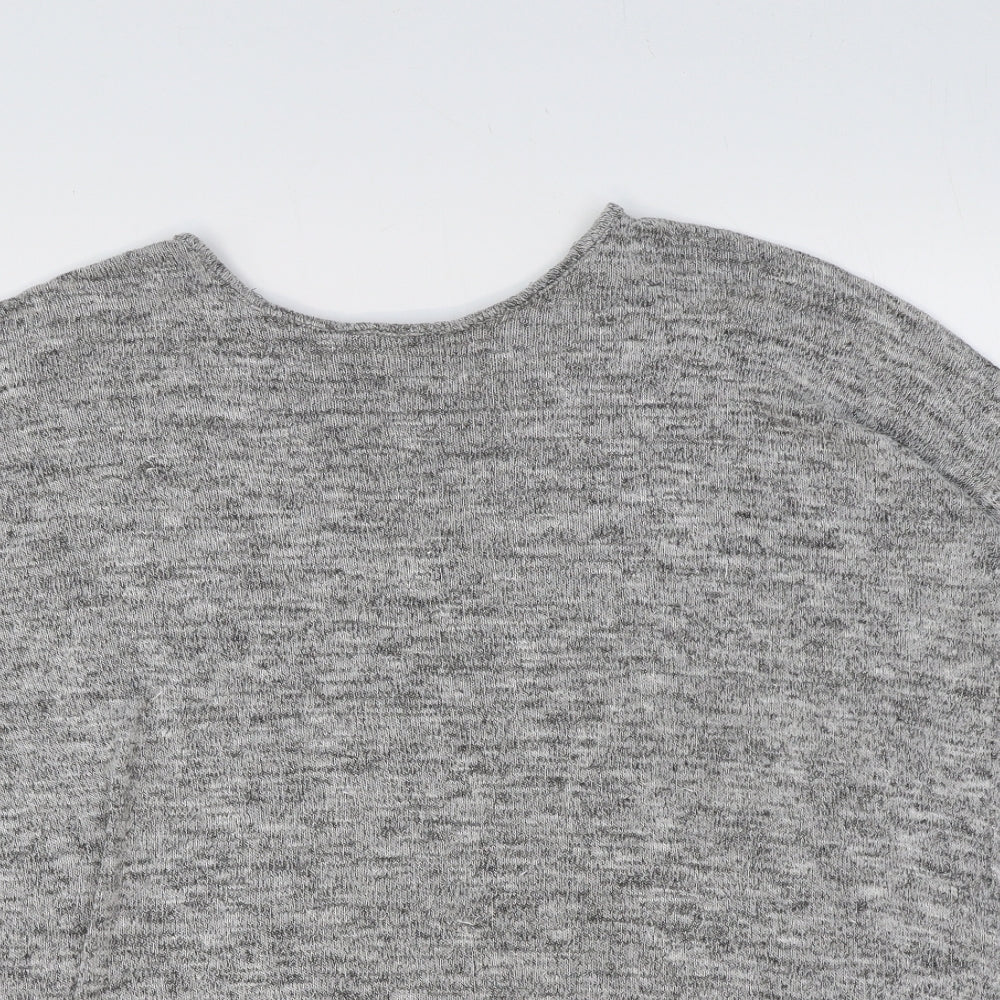 New Look Womens Grey Round Neck Viscose Pullover Jumper Size S