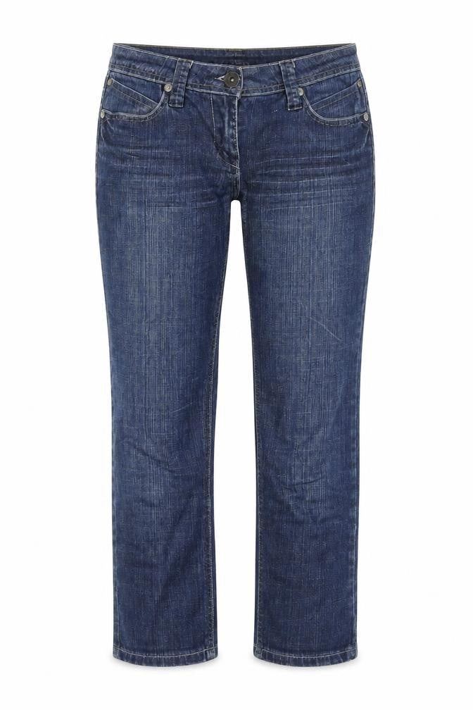 House Of Denim Womens Blue Cotton Straight Jeans Size 8 Regular Zip