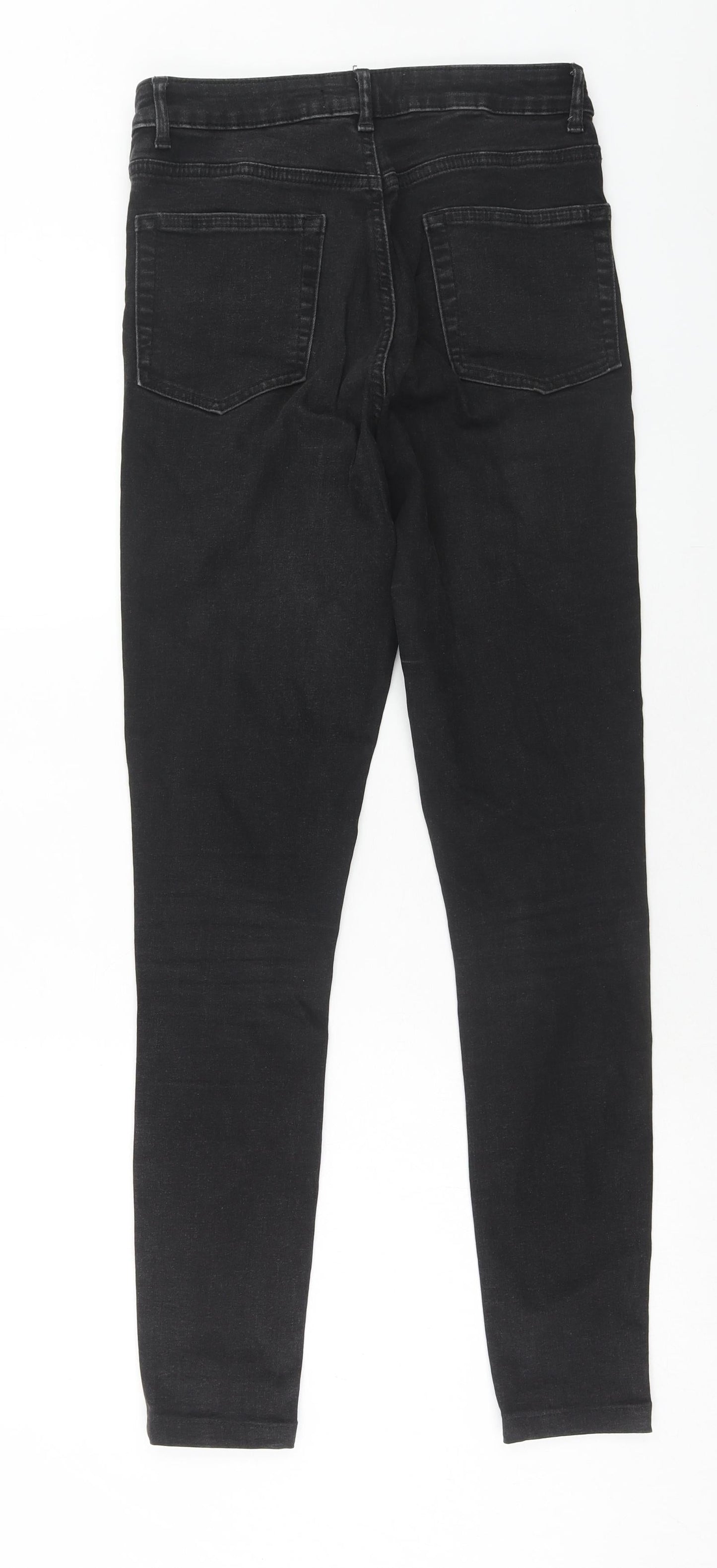 Denim & Co. Womens Black Cotton Skinny Jeans Size 12 Regular Zip