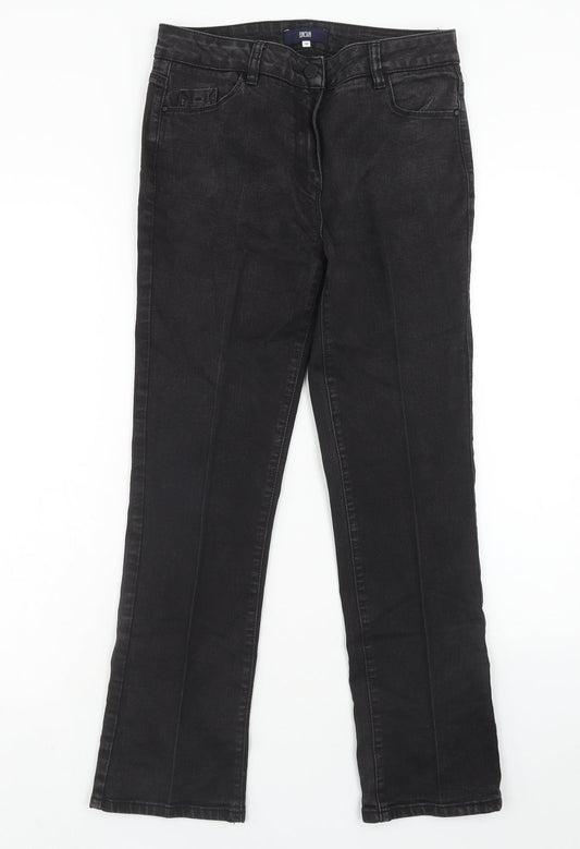 Lincoln Womens Black Cotton Straight Jeans Size 10 Regular Zip