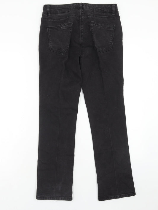 Lincoln Womens Black Cotton Straight Jeans Size 10 Regular Zip