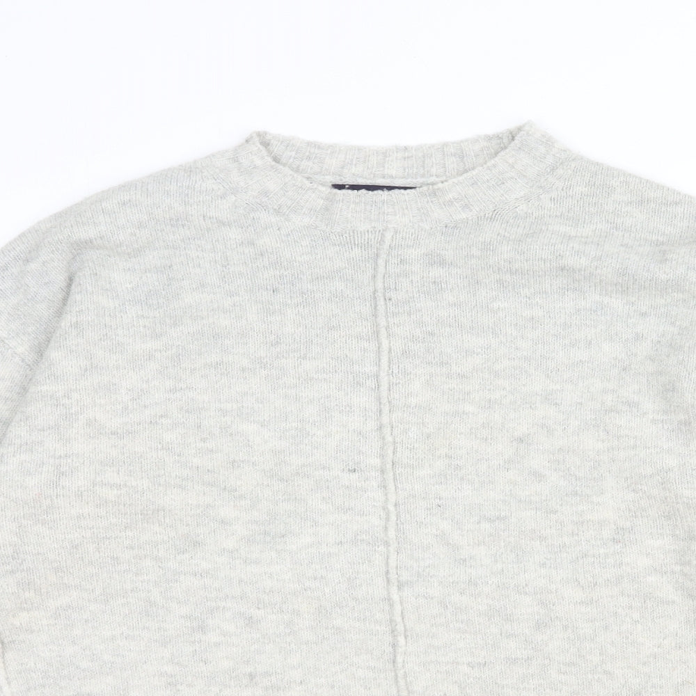Marks and Spencer Womens Grey Round Neck Acrylic Pullover Jumper Size M