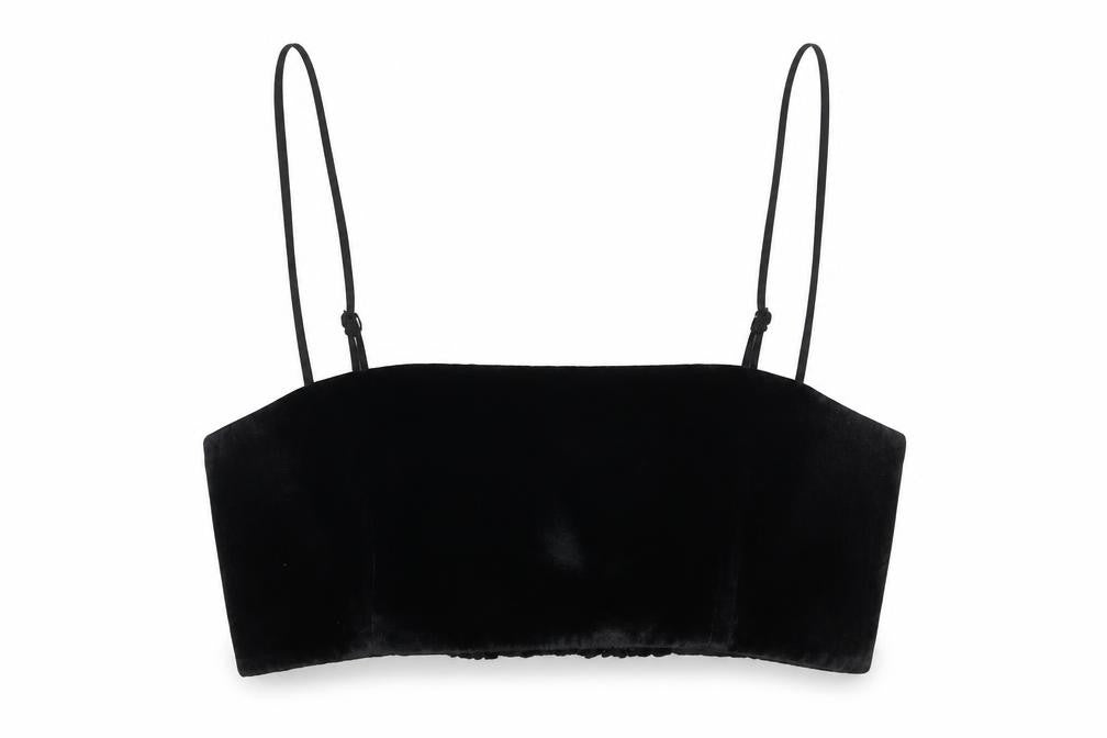 Zanzara Womens Black Polyester Cropped Tank Size S Square Neck