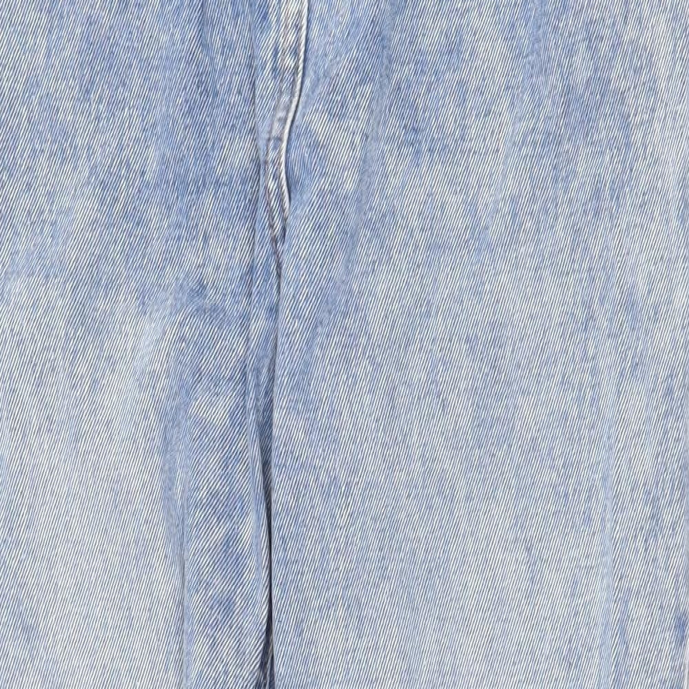 NEXT Womens Blue Cotton Straight Jeans Size 8 Regular Zip
