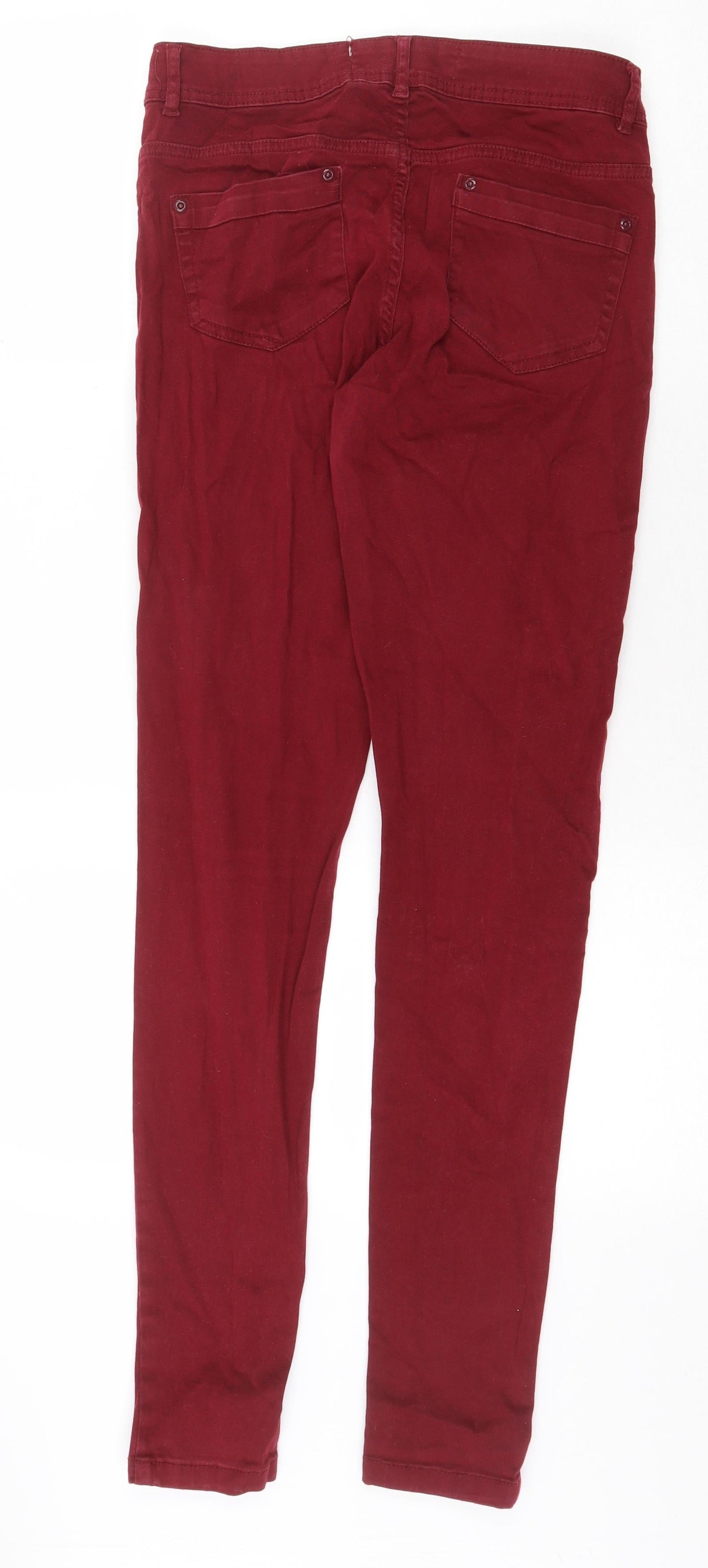 Yes Yes Womens Red Cotton Skinny Jeans Size 10 Regular Zip