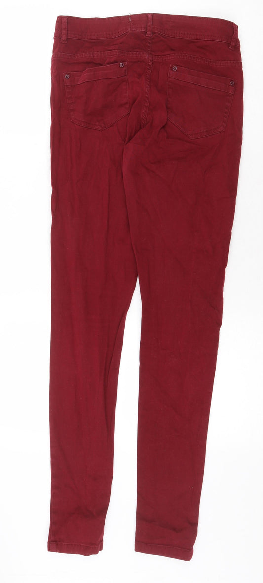 Yes Yes Womens Red Cotton Skinny Jeans Size 10 Regular Zip