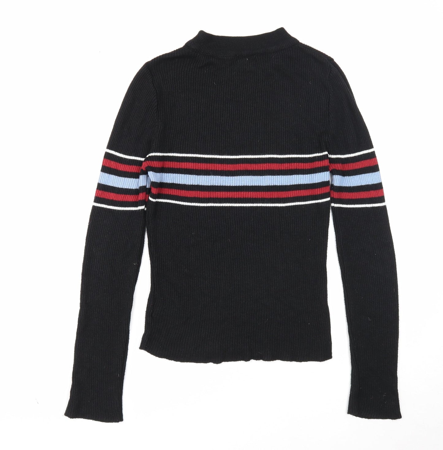 Cooperative Womens Black Mock Neck Acrylic Pullover Jumper Size S