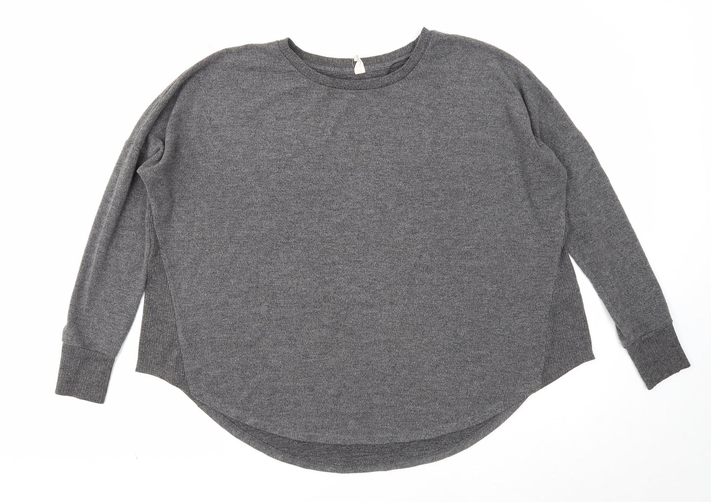 Preworn Womens Grey Round Neck Cotton Pullover Jumper Size M