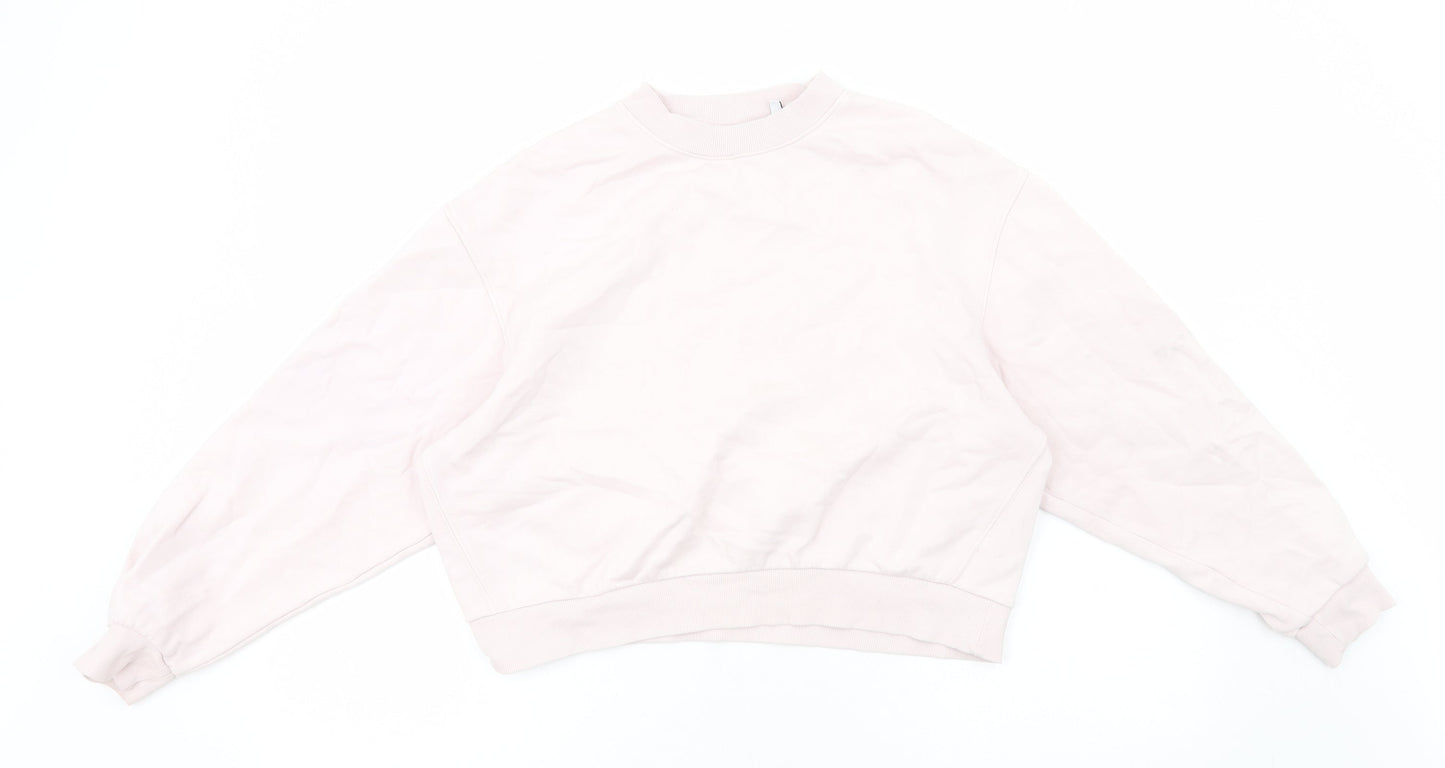 Weekday Womens Pink Cotton Pullover Sweatshirt Size XS Pullover - Cropped