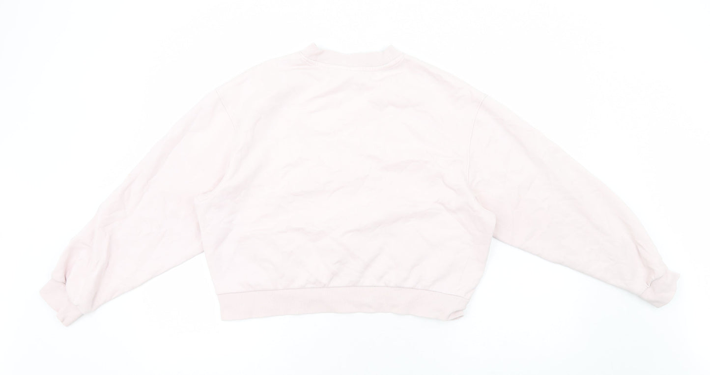 Weekday Womens Pink Cotton Pullover Sweatshirt Size XS Pullover - Cropped