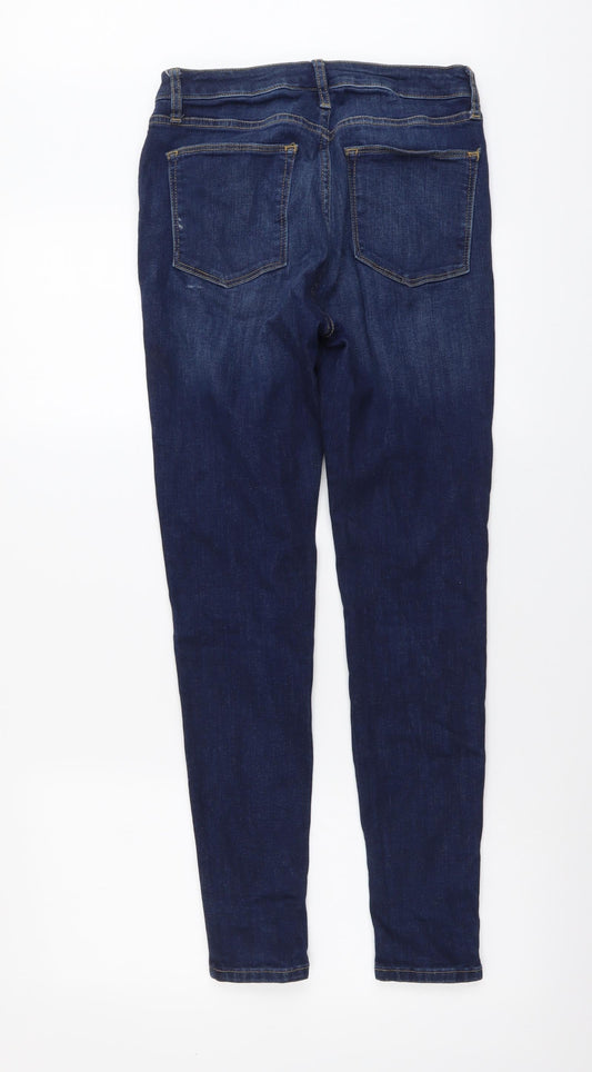 V By Very Womens Blue Cotton Skinny Jeans Size 26 in L28 in Regular Button