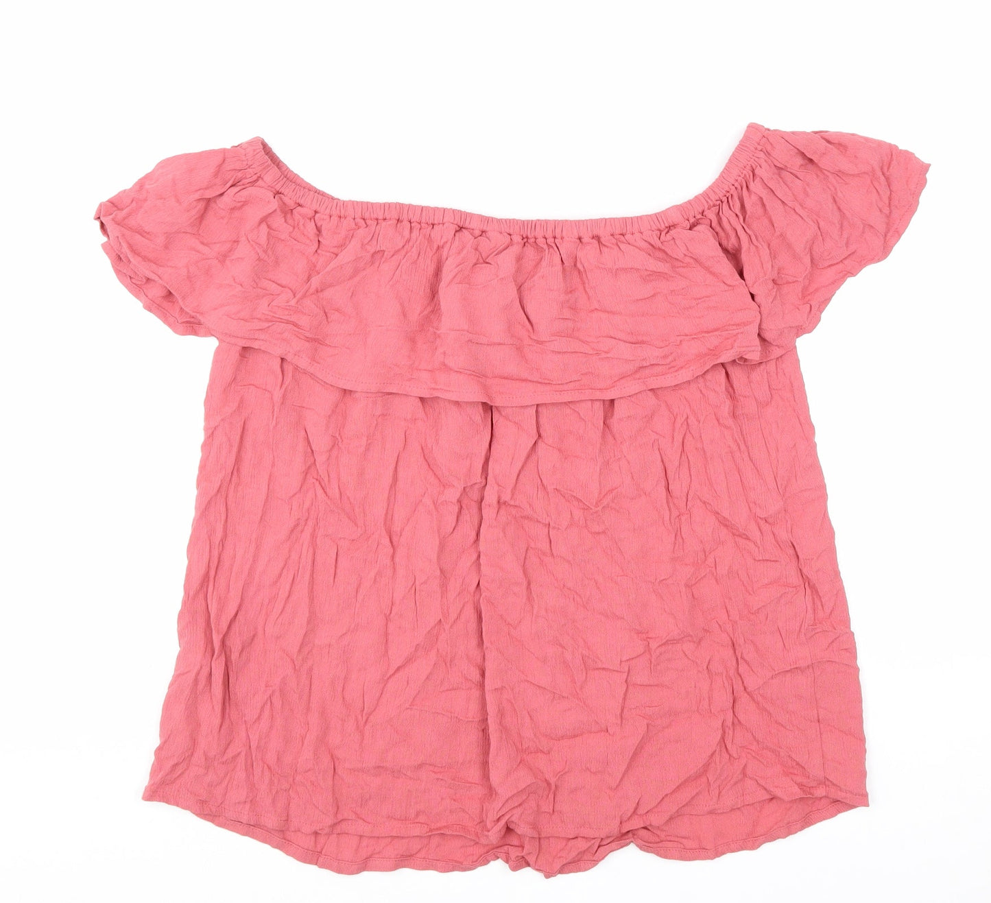 ICHI Womens Pink Viscose Basic Tank Size L Off the Shoulder
