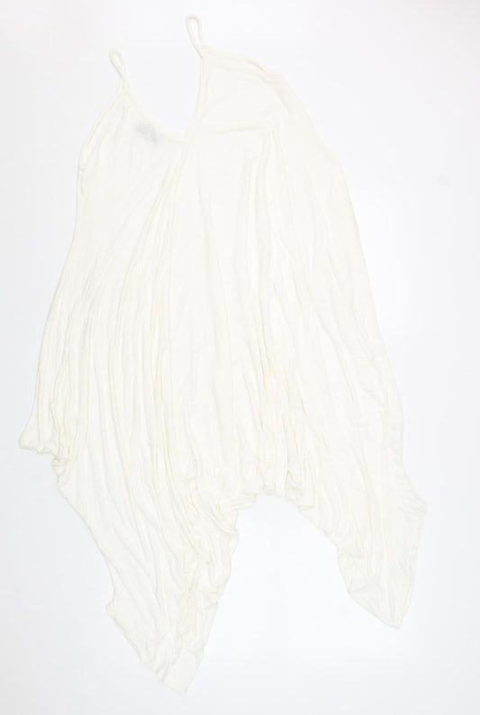 FINELLA Womens White Viscose Jumpsuit One-Piece Size S L23 in Pullover