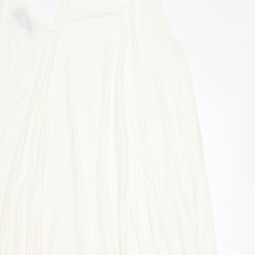 FINELLA Womens White Viscose Jumpsuit One-Piece Size S L23 in Pullover