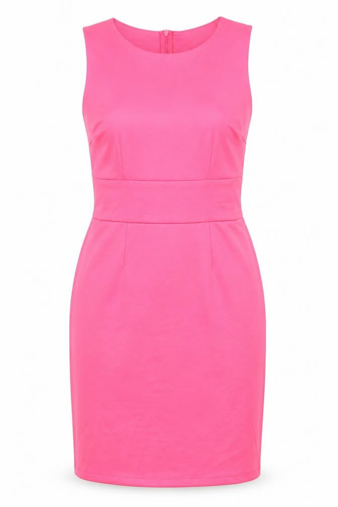 Body Flirt Womens Pink Polyester A-Line Size 10 Round Neck Zip
