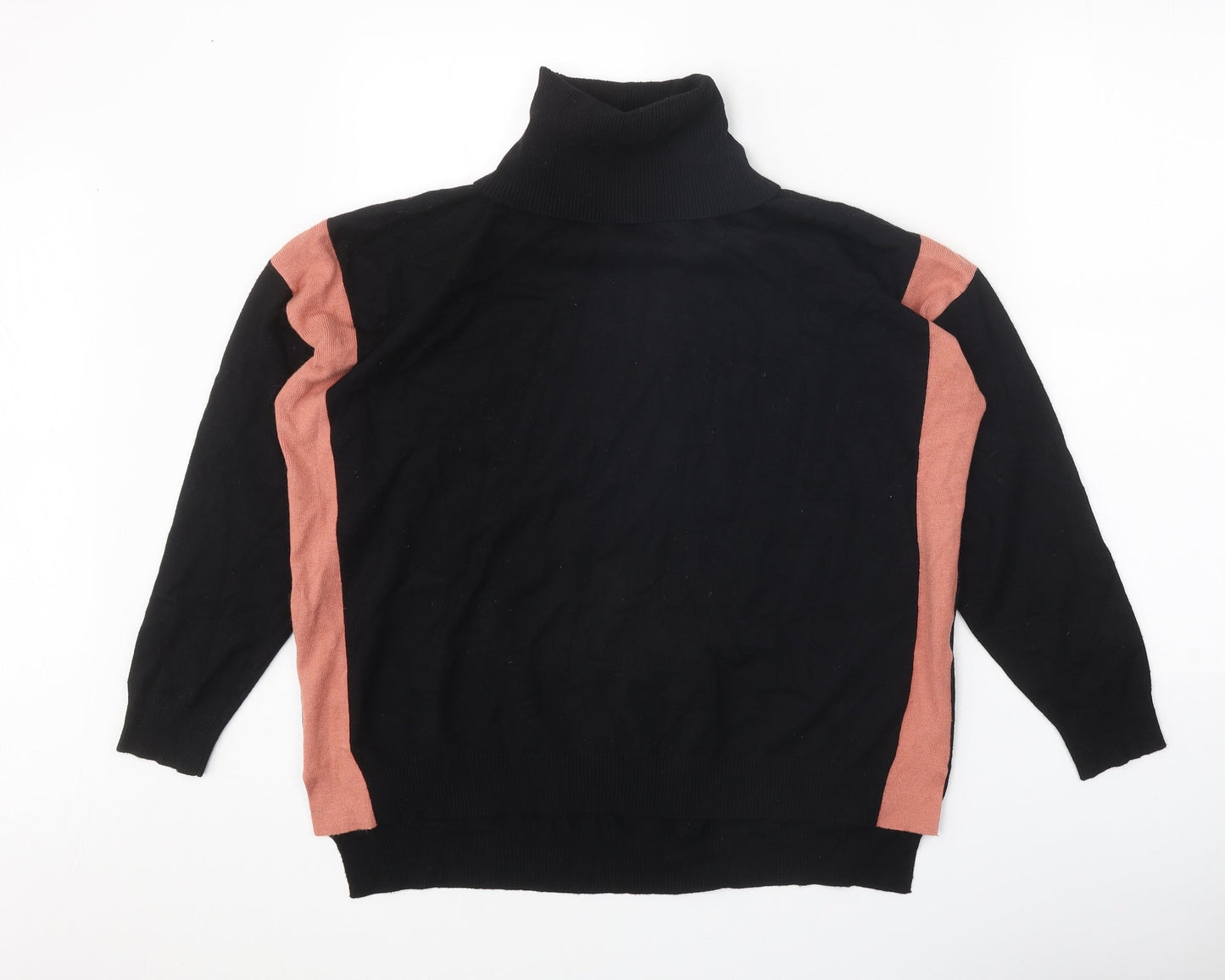 SWEEWE Womens Black Roll Neck Viscose Pullover Jumper Size M