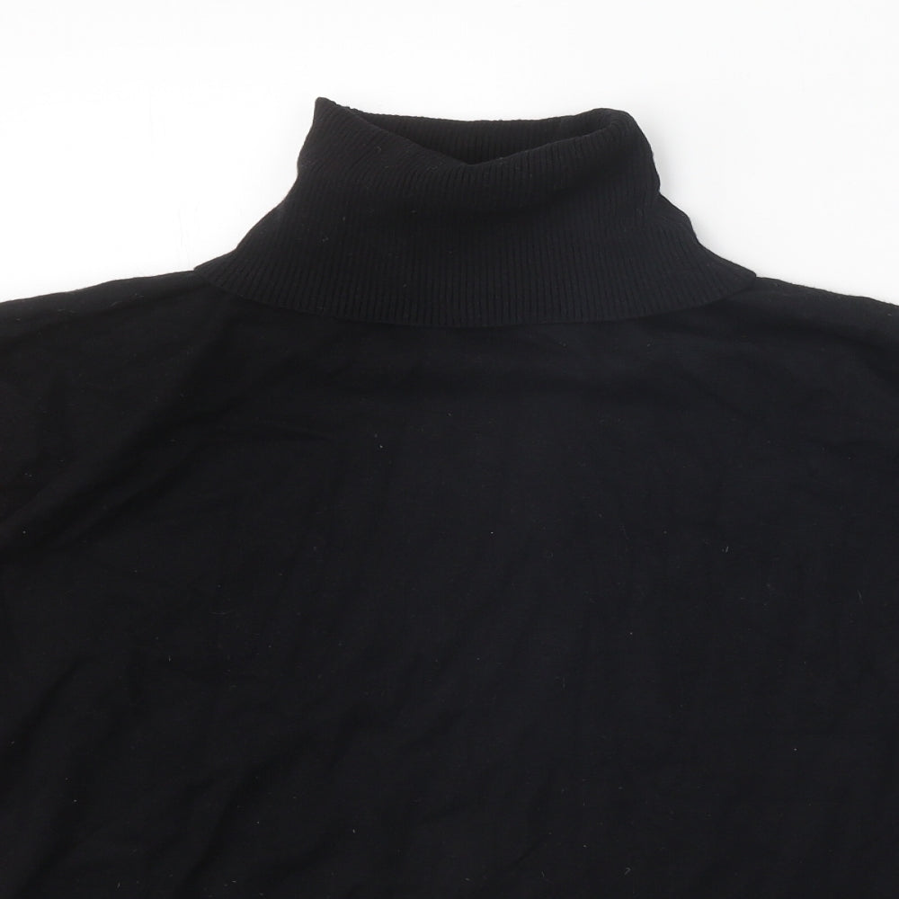 SWEEWE Womens Black Roll Neck Viscose Pullover Jumper Size M