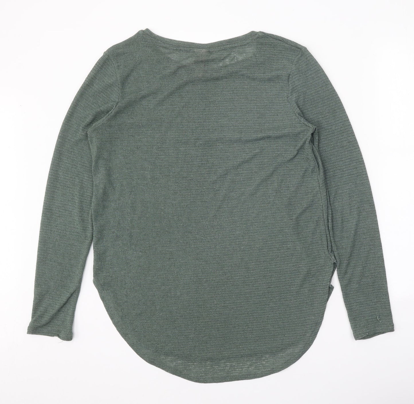H&M Womens Green Boat Neck Polyester Pullover Jumper Size L