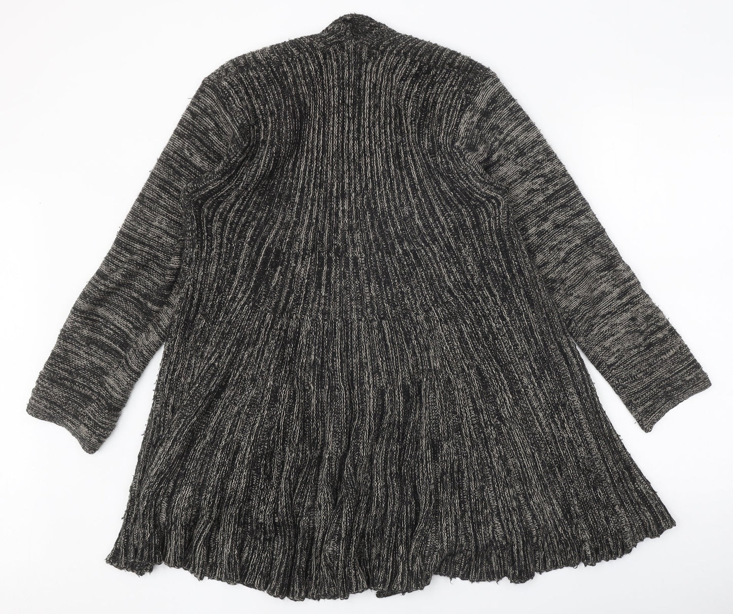 Mela London Womens Grey V-Neck Acrylic Cardigan Jumper Size S