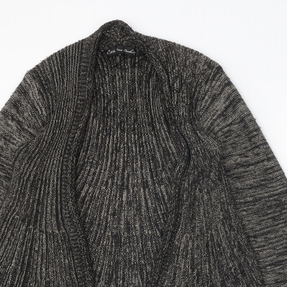 Mela London Womens Grey V-Neck Acrylic Cardigan Jumper Size S