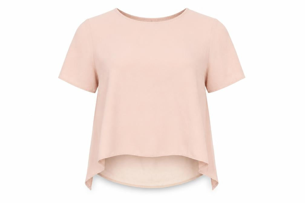 New Look Womens Pink Polyester Basic Blouse Size 8 Round Neck