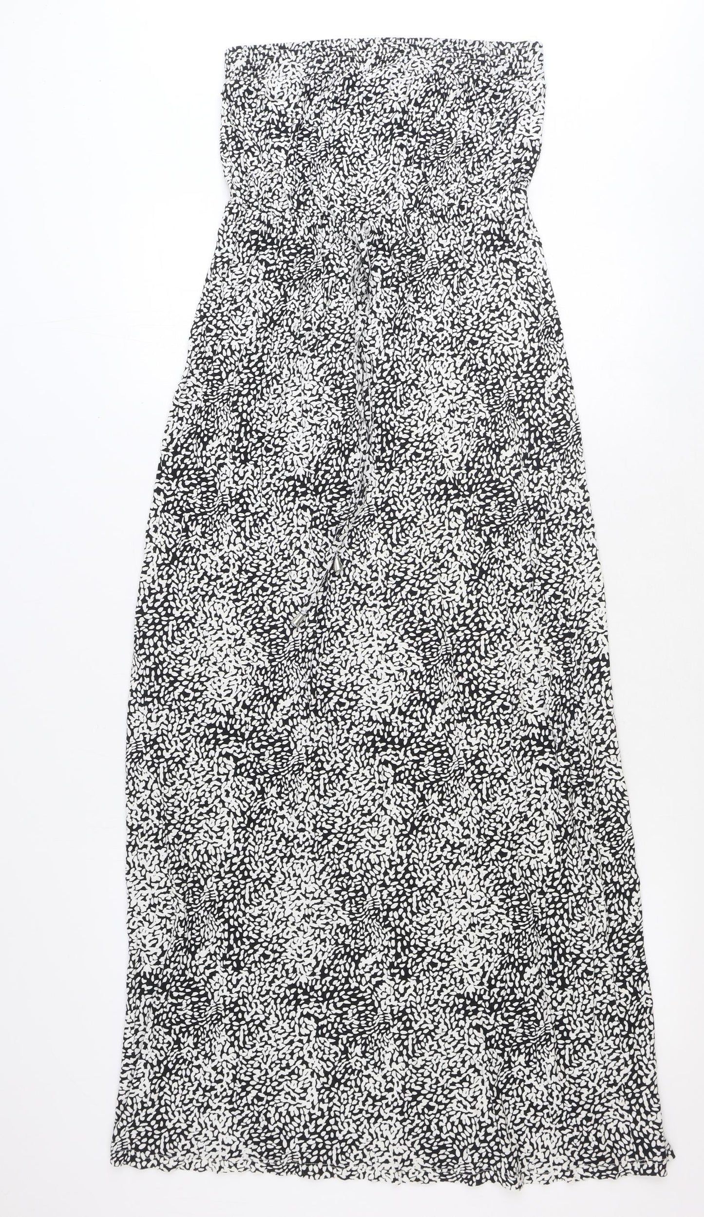 NEXT Womens White Geometric Polyester Maxi Size 8 Off the Shoulder Pullover