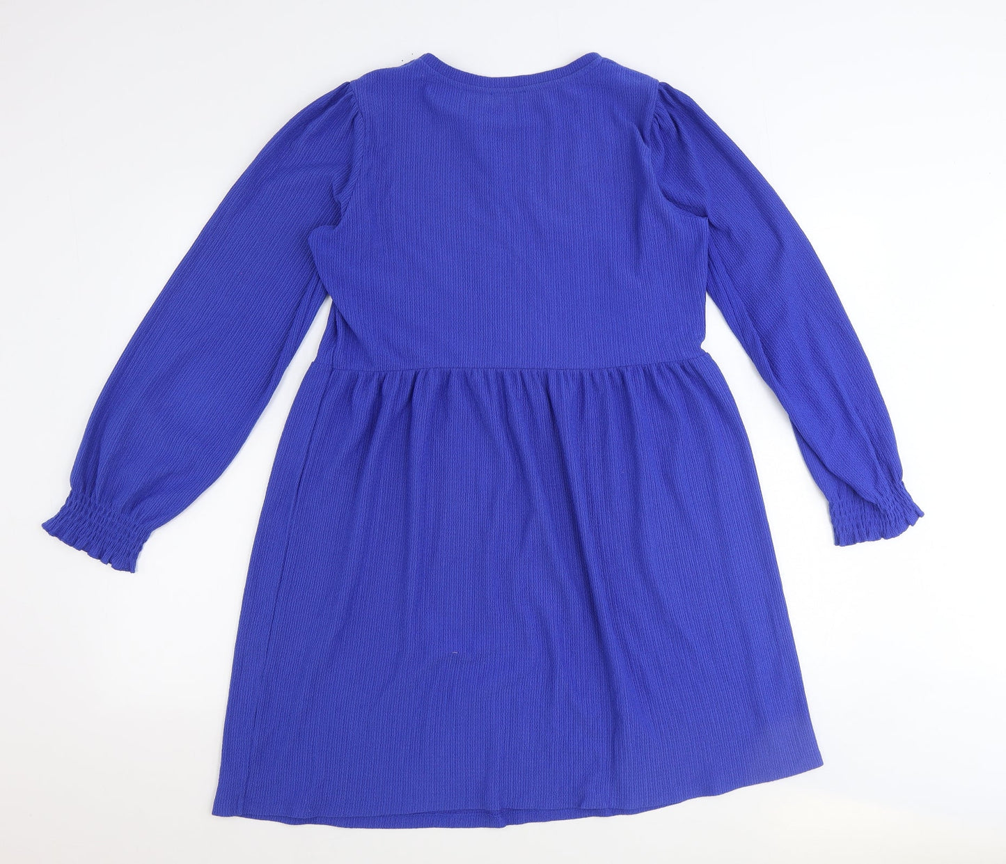 New Look Womens Blue Polyester Fit & Flare Size 10 Round Neck Pullover